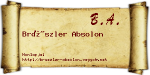 Brüszler Absolon névjegykártya